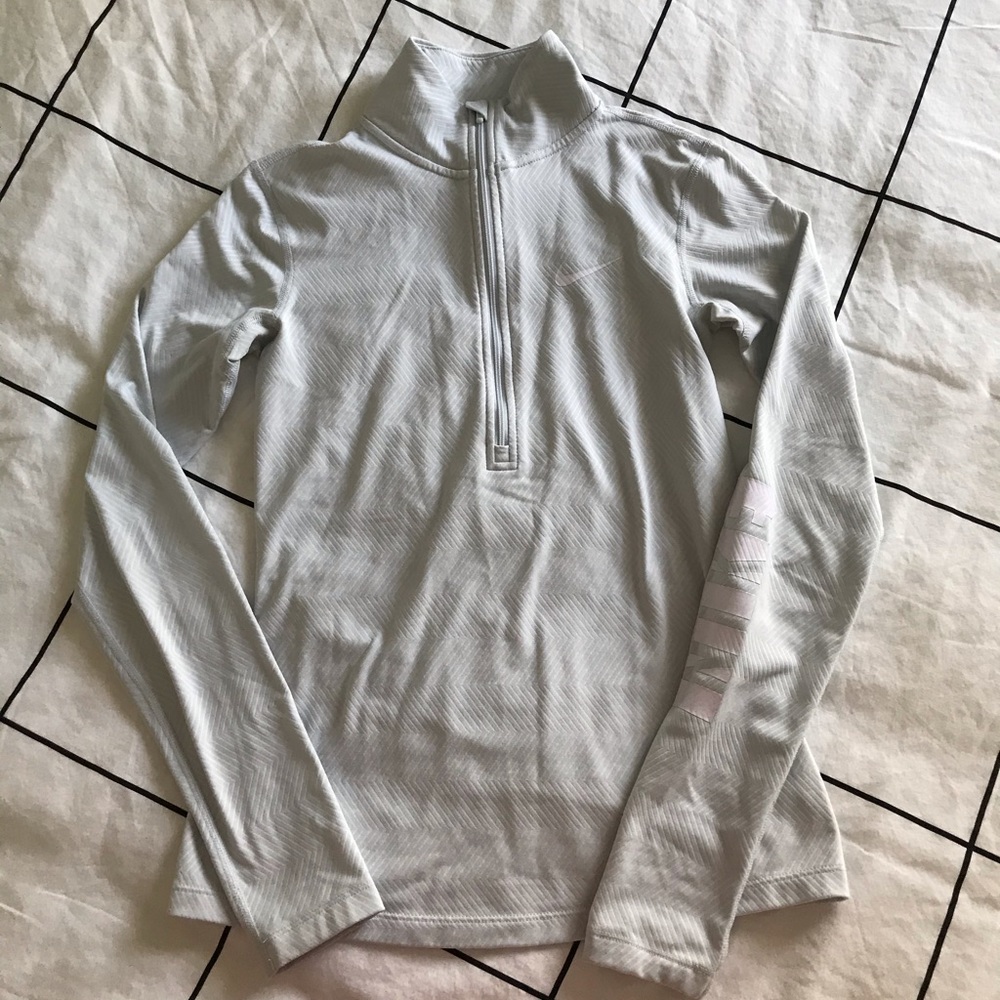 Nike Pro Hyperwarm Half Zip in Light Blue